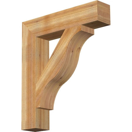 Ekena Millwork Funston Block Rough Sawn Bracket, Western Red Cedar, 6"W x 30"D x 34"H BKT06X30X34FST05RWR